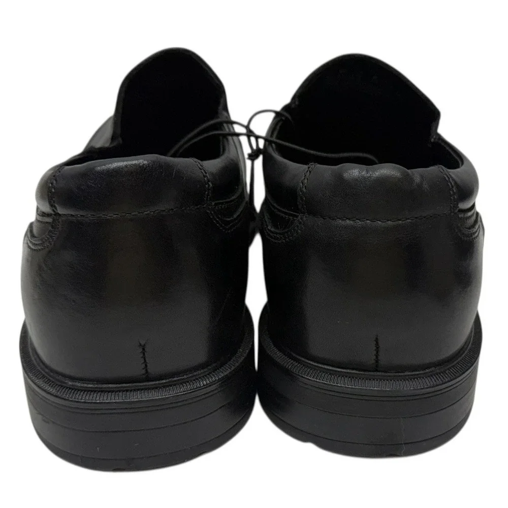 Kenneth Cole  Mens Black Leather Slip On Square Toe Dress Shoes‎ Size 10.5